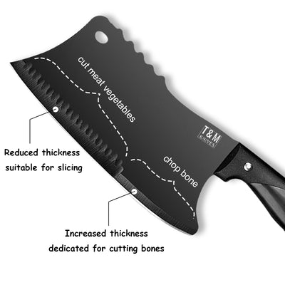 T&amp;M Knives® - Hackmesser Arnoras Black - Wunderschön geschliffener Stahl