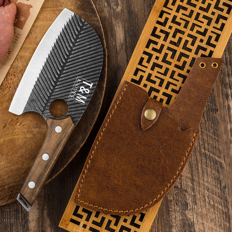 T&amp;M Knives® – Hackmesser Gydas – Luxuriöses gehämmertes japanisches Kochmesser